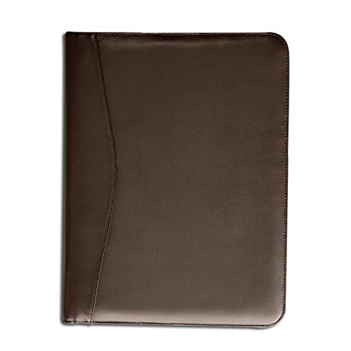 Dacasso Leather Deluxe Letter-Size Zip-Around Portfolio, Chocolate Brown (E3402)