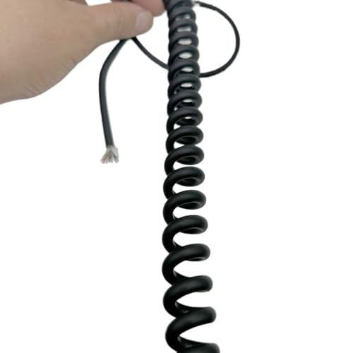 6 Cores Coiled Mains Flex Cable Multicored Spring Power Cord 1.25M 14-24AWG