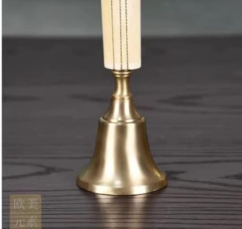 Hand Bell Extra Loud Solid Brass Call Bell， Hand Bell for Elderly, Last Order Wooden Ringing Bell for Santa, School, Dinner, Christmas Party, Adults,Luxury Home Decoration Ornaments(White)