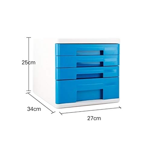 EliteBloom Desktop File Cabinet, 4-Layers Data Office Storage Drawer Confidentiality Office Desktop Drawer Organizer, Blue,