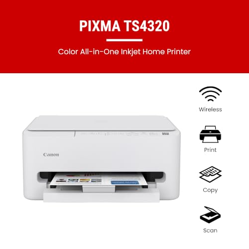 Canon PIXMA TS4320 – Wireless Color Inkjet Printer with Print, Copy, Scan