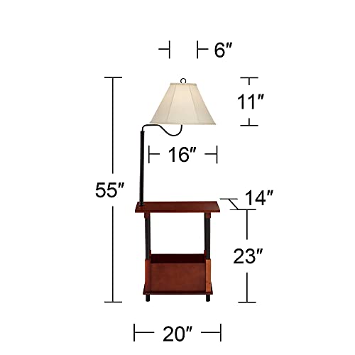 Regency Hill Marville 55" Tall Mission Style Floor Lamp with End Table