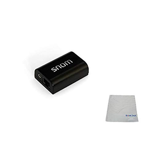 SNOM EHS Wireless Headset Adapter for SNOM D3xx, D7xx, D820 Phones – Hands-Free Accessory for Answering Calls with Jabra, Poly and EPOS Wireless Headsets, Global Teck Microfiber Cloth