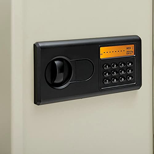 Global Industrial Key Cabinet, Electronic, 48 Keys, 12x4x17-3/4, Sand