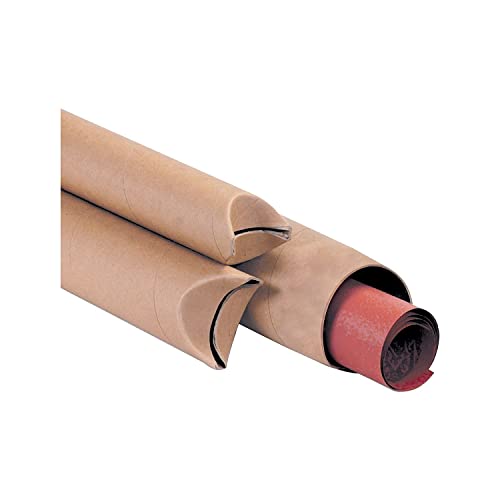 Aviditi Snap Seal Kraft Mailing Tubes, 3 x 48 Inches, Pack of 24, for Shipping, Storing, Mailing, and Protecting Documents, Blueprints and Posters