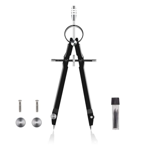 MENGKK Drafting Compasses Compass Compass Geometry Set with Lock Math and Precision Compass Metal and Durable for Solid and Plane Precis