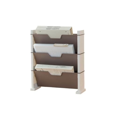 File Organizer Desk Tidy Organiser Paper Letter Tray 3 Tier Magazine File Holder for Office Home School Desk(Brown)