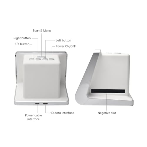 Bloepum 22MP Film Scanner with 5 Inch Screen Monochrome Scanner Digital Negatives Film and Digitizer Built-in 16GB Memory Digital Converter Copier US Plug