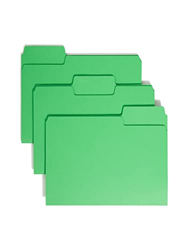 Smead SuperTab File Folder, Oversized 1/3-Cut Tab, Letter Size, Green, 100 per Box (11985), Pack of 1