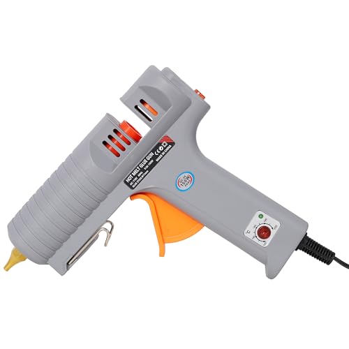 KEIKI 150W Hot Glue Gun, Temperature Adjustable Professional Glue Gun with 6 Copper Nozzles, DIY Craft Repair Thermo Tool with 6Pcs Highly Viscous Glue Sticks, with Black Storage Bag