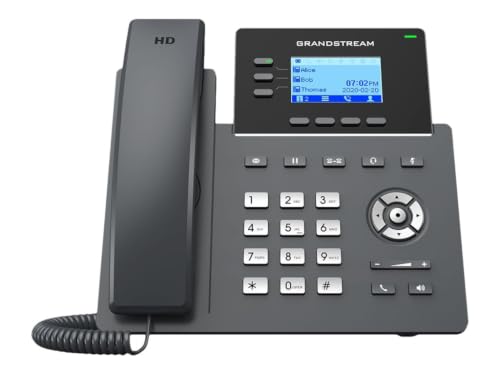 Grandstream GRP2603P IP Phone | 3 Lines, 6 SIP Accounts | 2.7-Inch LCD Display | Dual-Port Gigabit Ethernet with Integrated PoE | Power Adapter Not Included