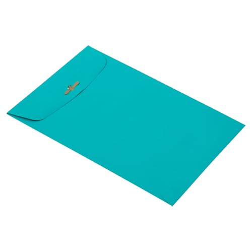JAM PAPER 6 x 9 Open End Catalog Colored Envelopes with Clasp Closure - Sea Blue Recycled - Bulk 250/Box