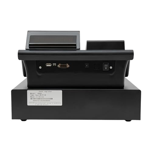 48 Keys Electronic Cash Register, Dual-Screen Commercial POS System Thermal Receipt with Printer 8-Digital LED Money Box & PC Connectivity for Retailer Supermarket Restaurants