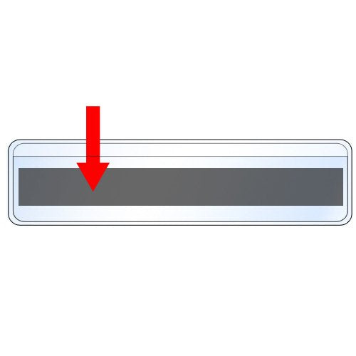 StoreSMART - Clear Plastic Shelf Tag/Label Holder - Magnetic Back - 1" x 4" - Open Long Side - 500-Pack - PESPC2432LM-500