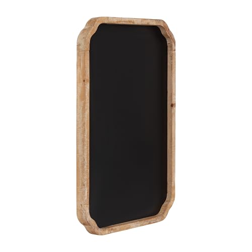 Kate and Laurel Marston Modern Farmhouse Scalloped Magnetic Chalkboard, 20 x 30, Rustic Brown, Transitional Rectangular Chalkboard for Use as Message Board or Decorative Wall Organization
