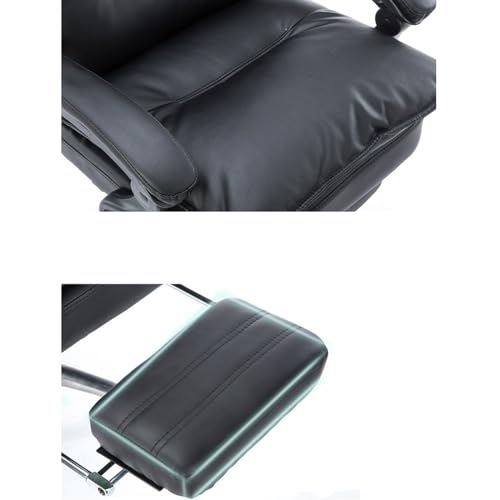 Ergonomic Office Chair Back Support Executive Office Chair Retro PU Leather Office Chair with Rubber Wheels Computer Office Desk Chair Ergonomic Three-Section High Back Support Office Chair for Home W