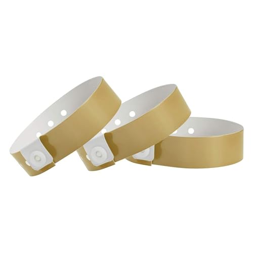 500 WristCo Gold Premium Multi-Layer Vinyl Wristbands for Events