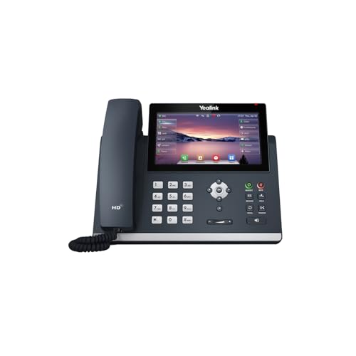 Yealink SIP-T48U IP Corded 7-Inch Color Display Phone Bundle with Yealink BH71 Mono Bluetooth Headset with Noise Canceling mic for Office, Cam 313 2MP Webcam