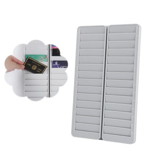 Employee ID Badge Wall Rack 28 Double Slots, 6 1/4 in Slot Depth Time Card Holder with Screws, Business Cards Display Prevents Jamming