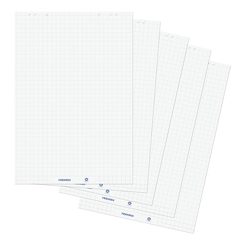 Franken U-ActLine Flipchart Pad, 5 x 20 Sheets, Reversible Recycled Paper, 80 g/m², 68 x 99 cm, ZUF2180