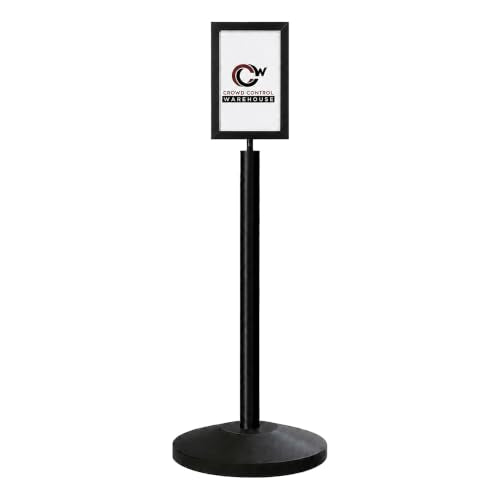 CCW 7 X 11" Vertical Pedestal Floor Sign Frame, Black Powder Coated Steel