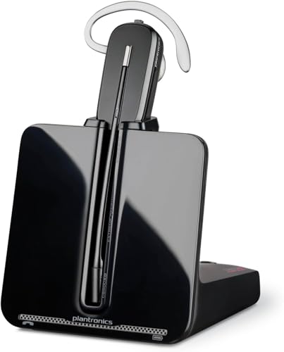 Poly Plantronics CS540 Wireless DECT Headset - Single Ear - Convertible - Noise Cancelling Microphone Bundle Including: Base, Headband, Ear Tips, Goby Labs Headphone Cleaner, Fiber Cloth