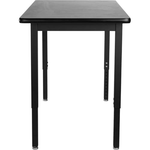 NPS SLT 3 Series 24x72" Metal Science Lab Table with HPL Top in Black