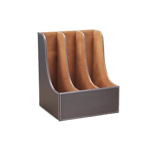 shuijingwu45 File Holder Leatherette Desktop File Folder Organizer and Document Stand Journals Magazine Rack
