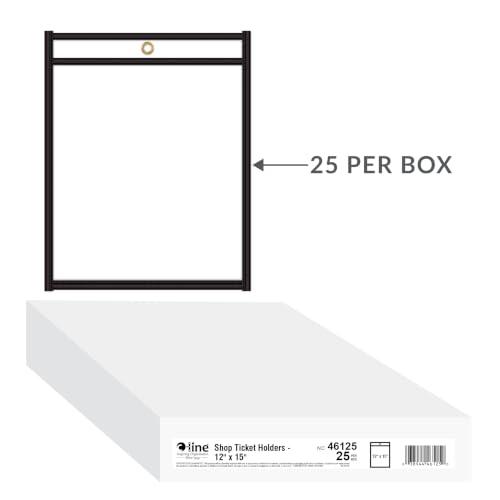 C-Line Clear Shop Ticket Holders, 12 x 15, Black Edge, 25/Box (46125)