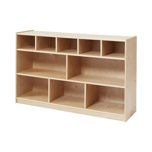 Back2School Express 10-Compartment Mobile Storage Cabinet, Natural