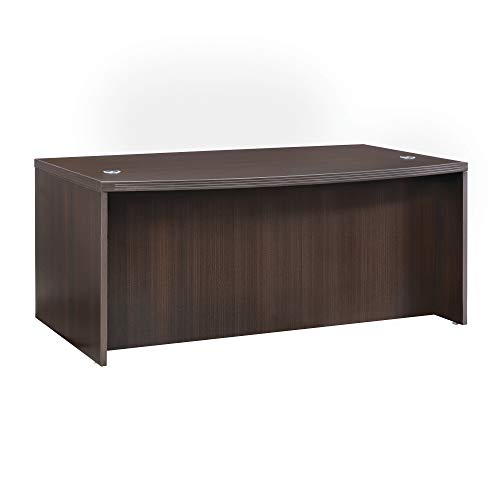 Safco Mayline ABD7242LDC Aberdeen Series Laminate Bow Front Desk Shell 72w x 42d x 29-1/2h Mocha