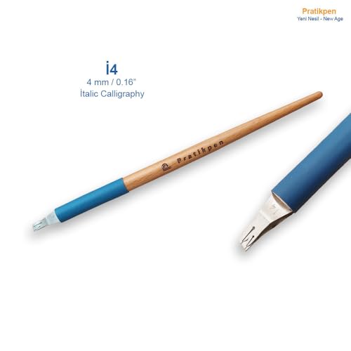 PRATIKPEN Italic Calligraphy Pen Set New Age, Italic handwriting calligraphy pen, technical art professional unique handle ink dip nib
