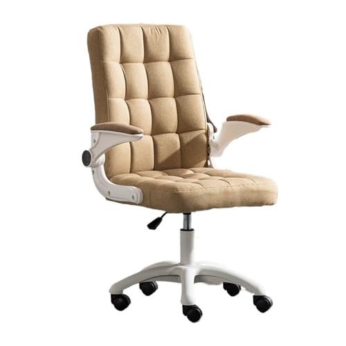 Ergonomic Office Chair Fabric Office Chair Study Medium Back Swivel Seat Office Chair ﻿(Khaki)