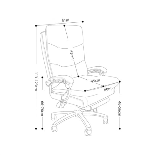 hezhuhe2258 Office Chair Home Office Chair Leisure Comfortable Padded Desk Bedroom Study High Back PU Leather Adjustable(Beige)