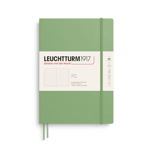 LEUCHTTURM1917 - Notebook Softcover Composition B5-123 Numbered Pages for Writing and Journaling (Dotted, Sage)