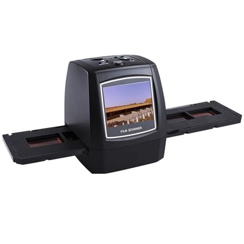 Film & Slide Scanner, High Resolution Slide Viewer, with 2.36 LCD Screen, Easy Load Film Adapters, Converts 35mm, 126, 110