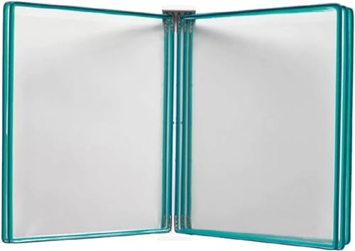 Wall Mounted Document Holder, Wall-Mounted Poster Flip Book Display,A3 Wall Hanging Units Flip Folder with Magnetic Base,5 Pages File Organizer for Workshop Exhibition Offices(Color:Green)