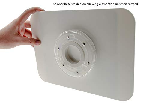Marketing Holders 6 Pack Spinning Business Card Holder Clear Acrylic White Base 12 Slot Tiered Desk Display for 3.5" x 2" Contact Cards at Tradeshows
