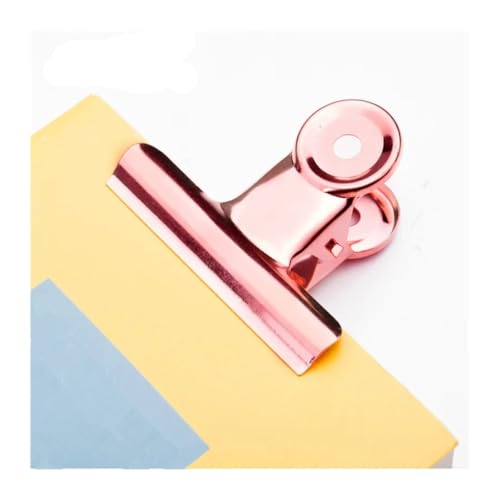 Metal Round Paper Clamp 4 Sizes 22mm-50mm Office School Memo Bookmark Clips(Rose Gold 16pcs,50mm)