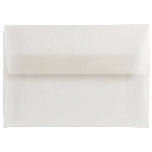 JAM PAPER A2 Translucent Vellum Invitation Envelopes - 4 3/8 x 5 3/4 - Clear - Bulk 250/Box
