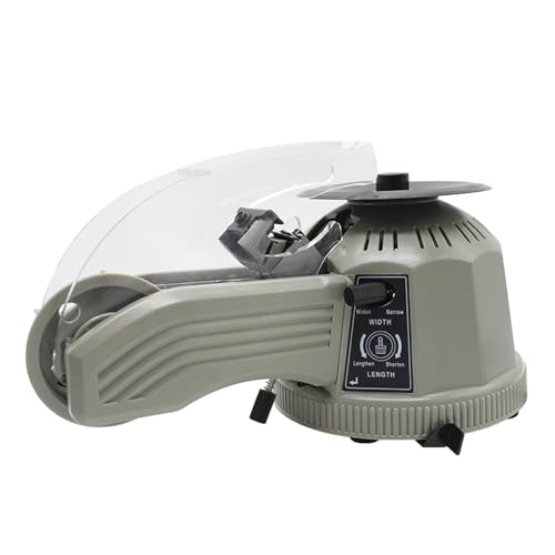 Electric Tape Cutting Machine, Automatic Tape Dispenser with Length and Width Adjustable, Rotary Disc Tapes Cutter with Detachable Rollers, for Warehouses, Schools, Offices