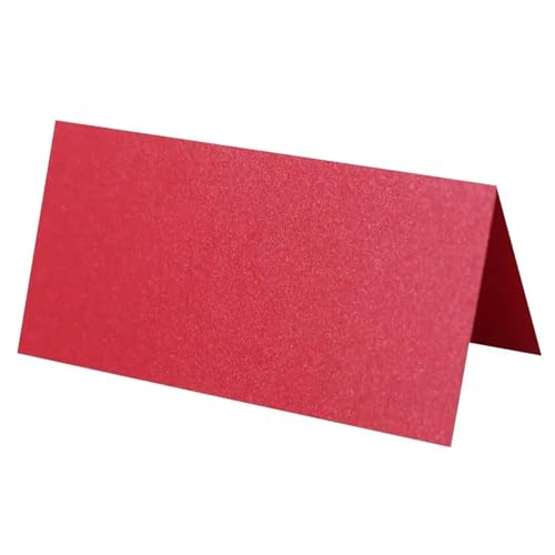 White Blank Tent Place Cards 200pcs Vintage Wedding Place Cards Blank Folded Name Seat Card Kraft Paper Elegant Seating Number Card Banquet Tables(Red)