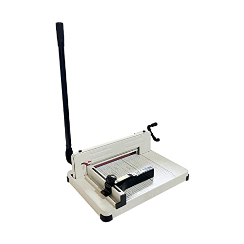 INTBUYING Thick Layer Paper Cutter, Heavy Duty Desktop All Steel 12.2in A4 Stack Paper Manual Cutter,1.57in Max Cutting Thickness Paper Guillotine Trimmer with Thickened Steel Knife