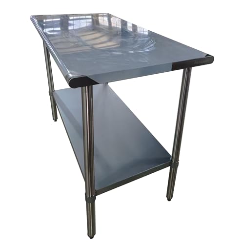 Stainless Steel Table for Prep & Work, 24x70 Inches, Metal Commercial Heavy Duty Table with Adjustable Under Shelf for Restaurant, Home and Hotel