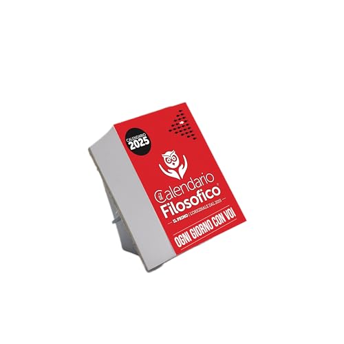 Il Calendario Filosofico 2025 with Cardboard Stand, A7 Size 7.5 x 10.5 cm, The First and the Original Table Calendar with 365 Days of Philosophical Phrases, Every Day a Phrase, Made in Italy