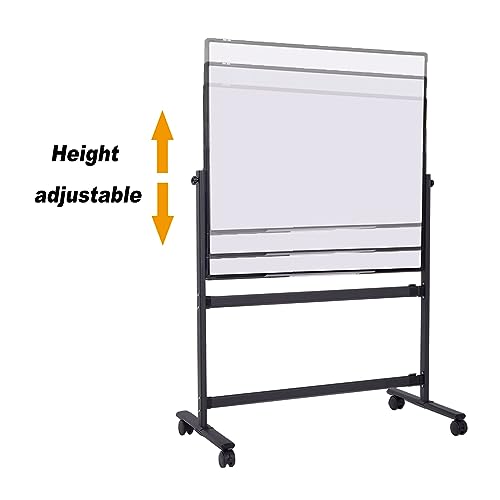 uhyOHF Mobile Dry Erase Board Stand,Angle Height Adjustable,Rolling Whiteboard Easel on Wheels for Home Office Classroom School,Black(