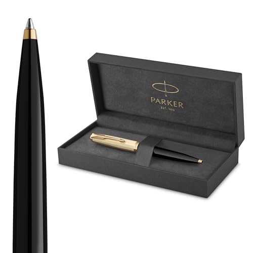Parker 51 Ballpoint Pen, Black Barrel with Gold Trim, Medium Point, Includes Black Ink and Premium Gift Box