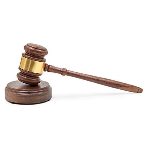 Personalized Wooden Walnut Gavel w/Round Sound Block