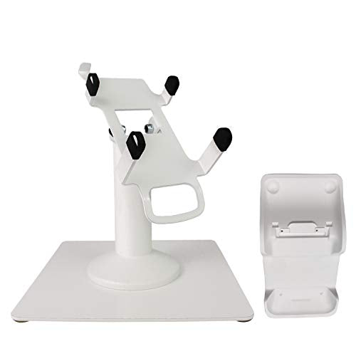 Discount Credit Card Supply DCCStands Freestanding Swivel and Tilt Pax A920 Terminal Stand with L920 Charging Base (White)