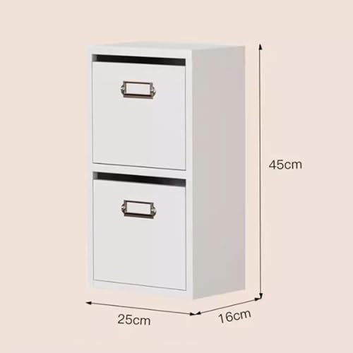 ELEFOCUS Super Space-Saving! 25 * 16 * 45cm tin Filing Cabinet, Double Drawer Storage + Mobile Convenience(Size:25cm*16cm*45cm)